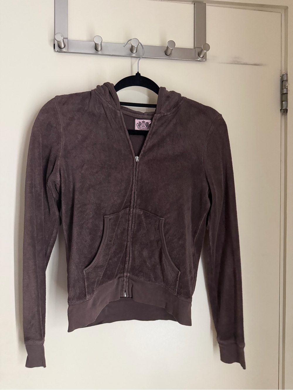 Juicy Couture Brown Velour Zip Hoodie
